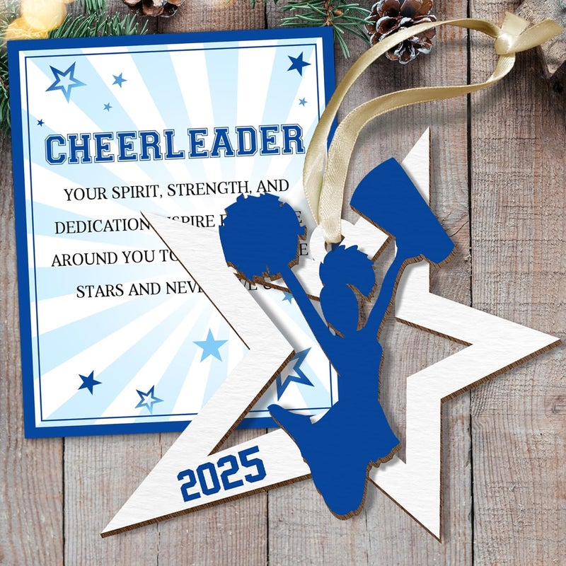 MAPDTWO Cheerleader Ornament - Cheerleader Gifts - Senior Night Cheerleaders Gifts - Cheerleading Ornaments for Girls Teens, Cheerleaders Captain Team - 2 Layered Wood Christmas Ornament 2025 - Image 1